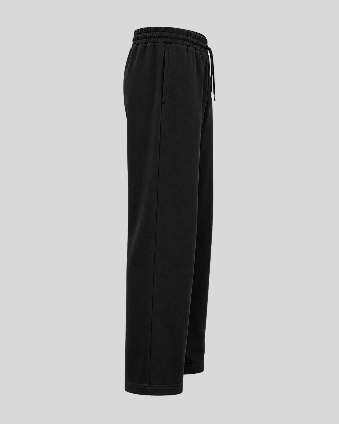 Unisex Oversize Siyah Eşofman Altı Geniş Paça Premium 3 İplik