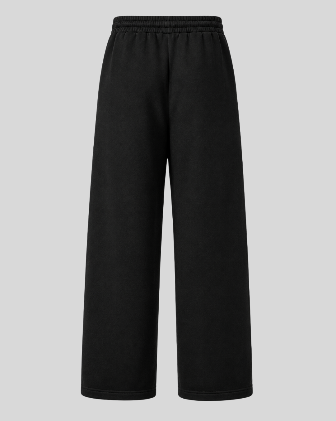 Unisex Oversize Siyah Eşofman Altı Geniş Paça Premium 3 İplik